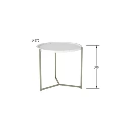 Стол журнальный Бруно Белый мрамор/титан