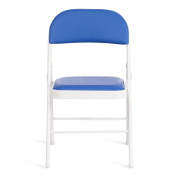 Стул FOLDER (mod. 3022G) каркас: металл, сиденье/спинка: экокожа, 46.5 х 47.5 х 79 см, blue (синий) / white (белый)