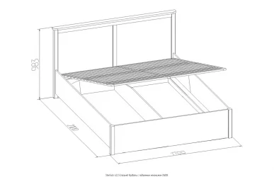 Двуспальная кровать с подъёмным механизмом Sherlock 42.2 Дуб Сонома (спальня)