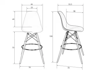 Барный стул DOBRIN DSW BAR Белый W-02