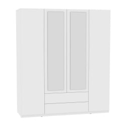 Шкаф распашный R-198х180х60-2-PO-M(Белый)