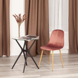 Стул BREEZE (mod. 4724) вельвет/металл, 44 х 53 х 87 см, Coral (коралловый) HLR44 / натуральный