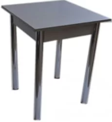 Стол обеденный Квадрат 1 кат. ХРОМ 2052 черн галактика ЛДСП Венге