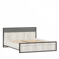 Кровать двуспальная 1600 Техно ЛД 678.140.000.011 Дуб Крафт белый Серый шифер