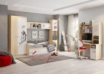 Парта школьная с полкой Энерджи MDE-05 Дуб сонома Белый