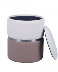 Пуф Кэрри с ящиком светло-коричневый шенилл с экокожей