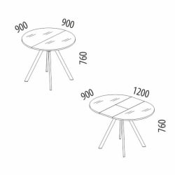 Круглый раздвижной стол Орфей 51 (01) Мрамор белый-Серый