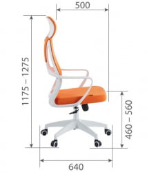 Кресло руководителя CХАИРМАН CХ636 ткань/сетка голубой, белый пластик (М) / CHAIRMAN CH636 (M)