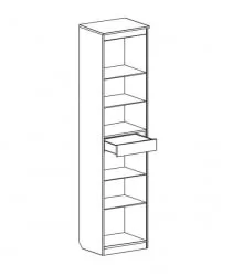 Шкаф для гостиной со стеклянными дверьми Элана 02 Бодега белая
