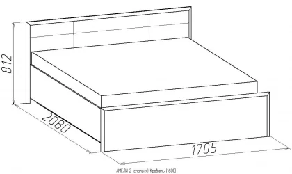 Кровать АМЕЛИ 2 1600 с основанием дерево (венге)
