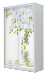 Шкаф-купе белый лдсп Хит-23-12-77 Орхидея Белая шагрень