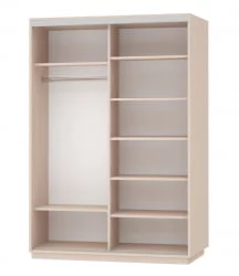 Белый шкаф-купе с зеркалом Экспресс Дуо Медиум 1600х2200h Белый снег