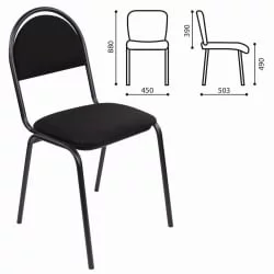 Офисный стул РС00М черный каркас ткань Черный