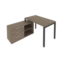 Рабочая станция на П-образном м/к с опорной тумбой левая Metal System Б.РС-СТС-2.2 Л Вяз/Антрацит