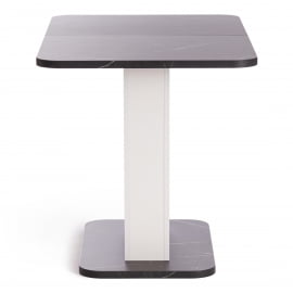 Стол обеденный GENT ЛДСП, 110-145x68,6x75,5 см, Мрамор Блэк Роял/Белый