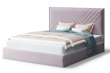 Кровать МИРА 2000*1200мм (без опор), велюр NEO 15 (лиловый), (б/основания, б/матраса)