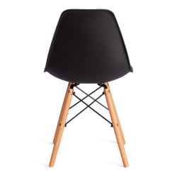 Стул CINDY (EAMES) (mod. 1801) дерево бук/металл/сиденье пластик, 45x51x82 см, Black (черный)
