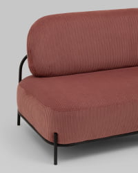 Диван Стоун велюр рельефный коралловый