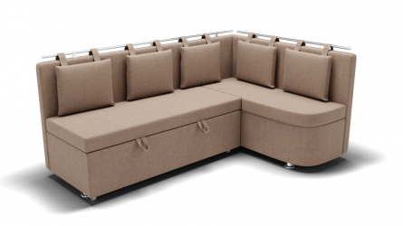 Кухонный диван Париж-2 без спального места угол левый/правый (ЗР) Цвет фасада: Светло коричневый; Тип: Левый/правый; Материал фасада: Металл/Велюр