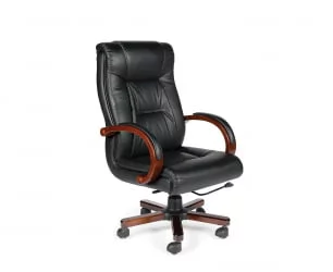 Кресло офисное Консул кожа Черный