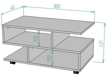 Стол журнальный TC21 421х800х447 (ДМ)