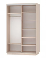 Белый шкаф-купе с зеркалом Экспресс Дуо Экспенс 1400х2200h Белый снег