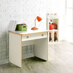 Письменный стол с ящиками компьютерный №7 Белый/Оранжевый