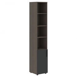 Шкаф-колонка с глухой малой дверью (левый) VELION VHCS 40.5 L Яшма черный Дуб Сильвер