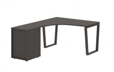 Стол эргономичный с тумбой левый EDIS EVCET 1318 L Мокко