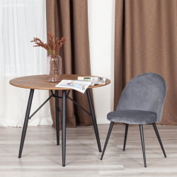 Стул MONRO (mod. 5144) металл/вельвет, 51x56x84 см, серый (HLR 21)/черный