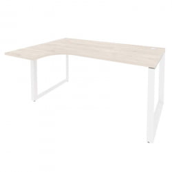 Стол эргономичный левый на О-образном м/к ONIX O.MO-SA-4L Денвер Светлый/Белый