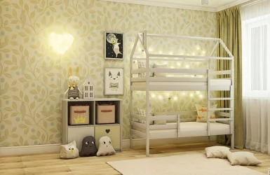 Двухъярусная кровать для детей RooRoom кд-77С Серый