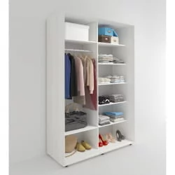 Современный шкаф-купе с зеркалом Акцент-Сим Д 1200х600 Выбеленное дерево