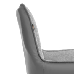 Кресло Murano/Мурано опора 360, велюр/букле (HYP)/Экокожа, светло-серый/графит