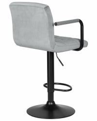 Стул барный DOBRIN KRUGER ARM BLACK (серый велюр (MJ9-75))