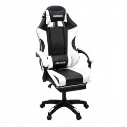 Геймерское кресло 1209-1 KINGQUEEN, цвет черный/белый, 1209-1-black-white-mass
