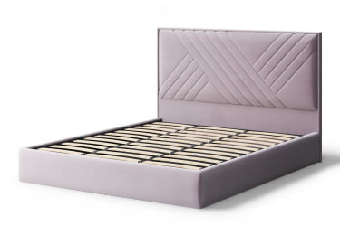 Кровать МИРА 2000*1200мм (без опор), велюр NEO 15 (лиловый), (б/основания, б/матраса)