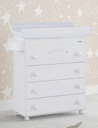 Комод Micuna Bonne Nuit пеленальный B-970 white матрасик stars grey