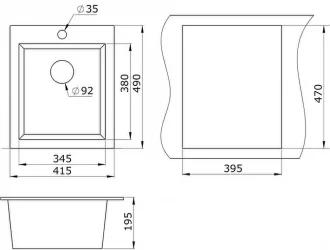 Кухонная мойка GRANULA 4201 Черный