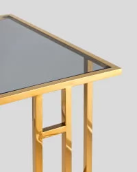 Журнальный столик Бостон 50x32 Золото стекло smoke