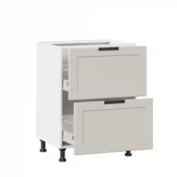 Тумба кухонная 600 с 2 ящиками ЛЮКС (4) Джамис ЛД 296.900.000.121 Белый Кашмир