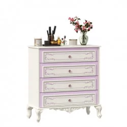 Комод с 4 ящиками и зеркалом Маркиза 01 Алебастр