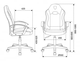 Кресло игровое Zombie 11LT Черный/синий