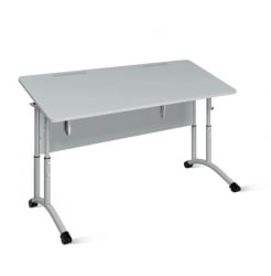 Стол ученический 2-местный регулируемый (ростомат) (рост 3-5) 1200х500 мм ЛДСП Серый/Металл Серый