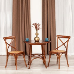 Круглый стол THONET (mod.T9152) дерево вяз, 80х75 см, Темный Орех (№5)