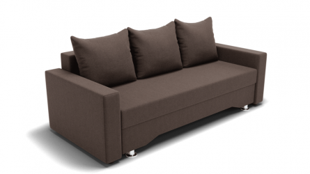 Диван Квадро-3 ППУ (ЗР) Цвет фасада: Коричневый; Тип: Прямой; Материал фасада: Металл/Велюр