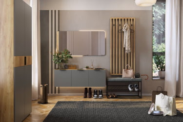 Прихожая Бери К6 дуб крафт золотой/графит