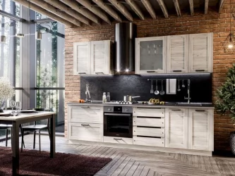 Тумба кухонная 800 с 2 ящиками ЛЮКС (4) Винченца ЛД 234.920.000.018 Тип 2 Белый Дуб Крафт белый