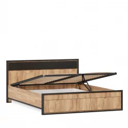 Кровать двуспальная 1600 с подъемным механизмом и тумбами Техно 07 Дуб Золотой Черный