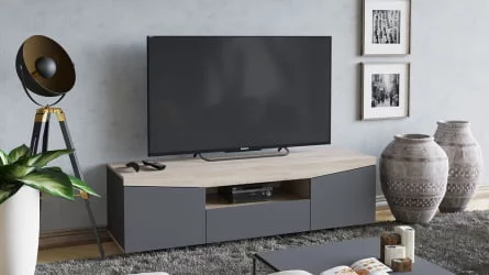 ТВ тумба ТВ тип 1 Дуб Сонома/Графит Серый